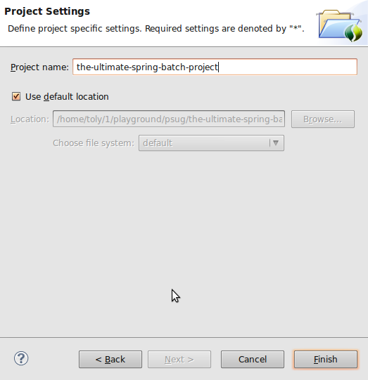 new spring batch template project name new spring batch template project name