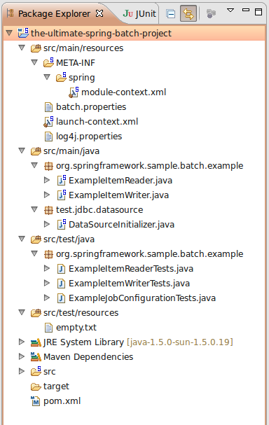 spring batch template project structure