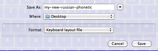 Save As Keyboard Layout File